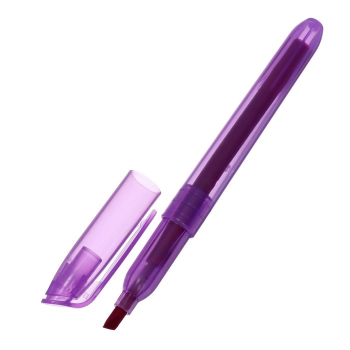 Маркер текстовыделитель скошенный 5 мм, фиолетовый 4643544 - фото 2765598