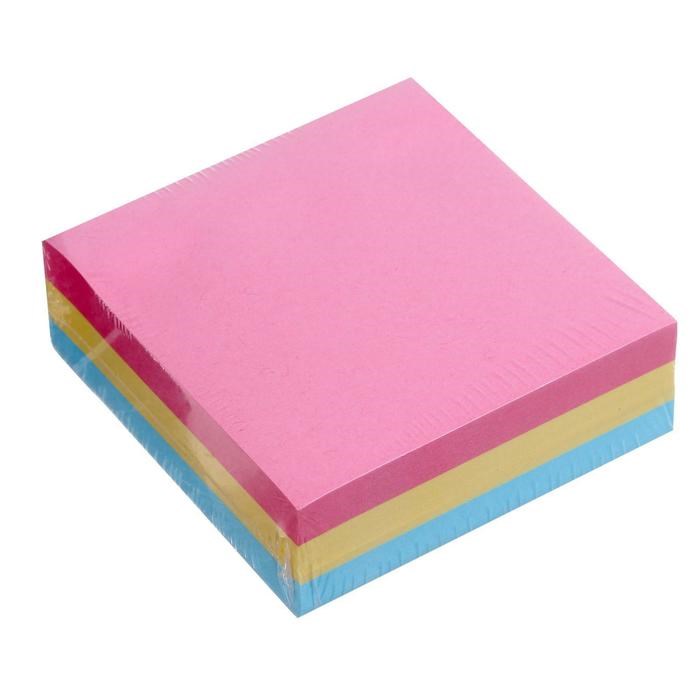 Блок для записи блок с липким краем 76 мм х 76 мм 300 листов 3 цвета 5491830 - фото 2766417