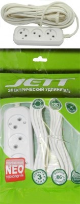 Удлинитель 3м 3 роз 10А б/з РC-3-10-3м JETT - фото 2768579