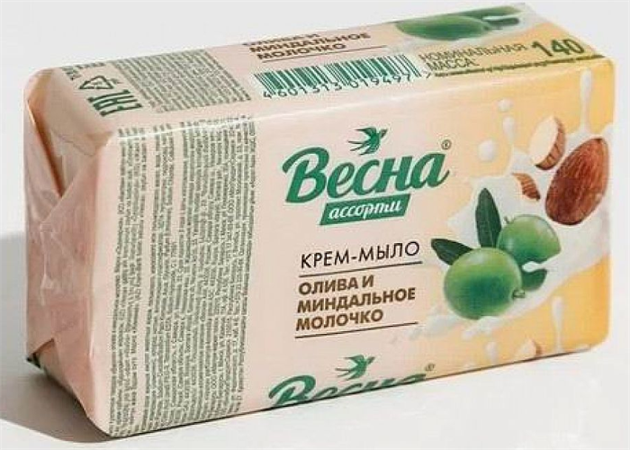 Мыло туалетное Весна Олива и миндальное молочко 140 г - фото 2770964