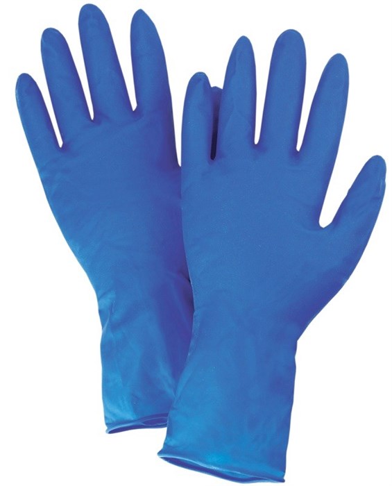 Перчатки латексные синие 1 пара - фото 2772994
