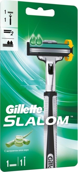 Станок для бритья Gillette SLALOM +1 сменная кассета - фото 2774442