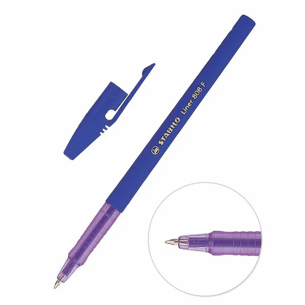 Ручка шариковая STABILO liner 808 F 0,45 мм цвет чернил фиолетовый - фото 2785727