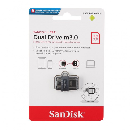 Флешка USB 3.0 32 ГБ SanDisk Ultra Dual Drive - фото 2788935