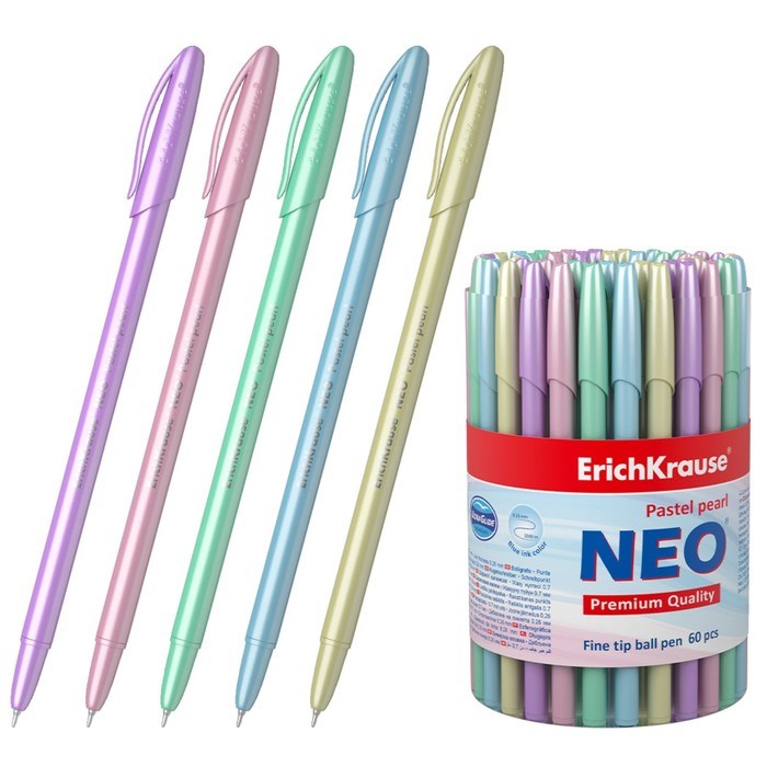 Ручка шариковая ErichKrause Neo Pastel Pearl 0.7 мм синяя - фото 2790467