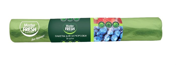 Пакеты для заморозки Master Fresh 25*32 см 30 шт с полем для записи - фото 3138165