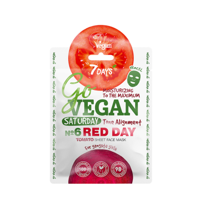 Маска для лица тканевая для лица 7days VEGAN №6 Red day Tomato - фото 3140382