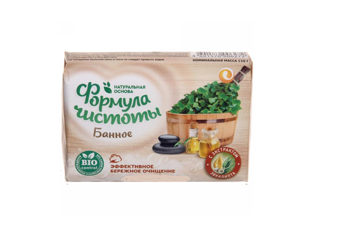 Мыло туалетное Формула чистоты Банное 150 г ЕЖК - фото 3518500
