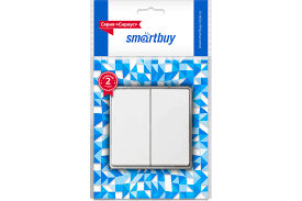Выключатель 2 клавишный 10 А наружней установки Smart Buy Сириус белый - фото 3751700