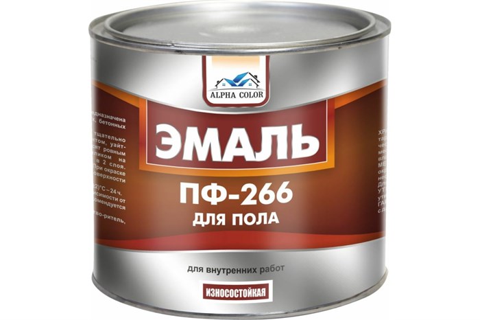Краска эмаль для пола ПФ-266 2,7 кг золотисто-коричневая ALPHA COLOR 1323179 - фото 3819720