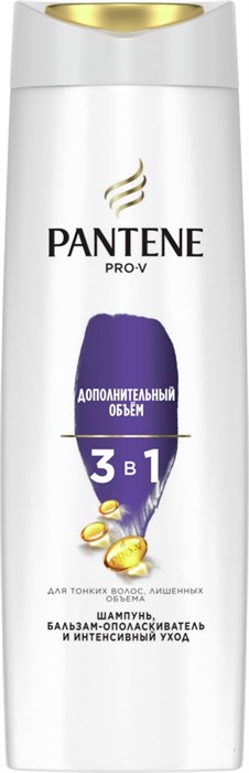 Шампунь для волос PANTENE 3в1 Дополнительный объем 360 мл 1389699 - фото 3884620