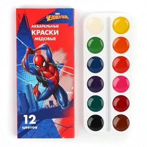 Краски акварель медовая 12 цветов Человек-паук 4846912