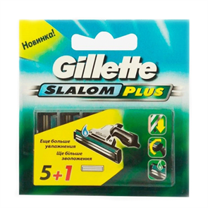 Кассеты сменные для бритья Gillette SLALOM PLUS 5+1