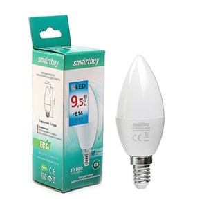Лампа диод свеча 9,5 Вт Е-14 Smartbuy