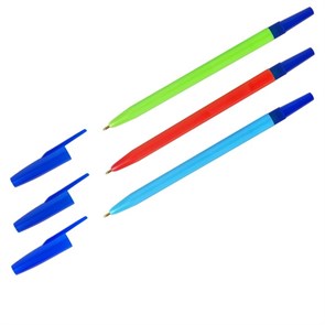 Ручка шариковая 0,7мм СТАММ "049" синяя неоновый микс 30352