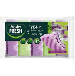 Губка хозяйственная 5 шт Master Fresh XL Strong