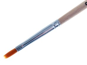 Кисть нейлон № 2, плоская, деревянная ручка