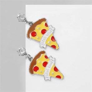 Серьги эмаль TRUE LOVE пицца 9690791