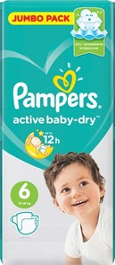 Подгузники Pampers active baby-dry №6 13-18 кг 1 шт