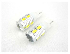 Лампа авто диод W5W 12V T10 (W2,1x9,5d) HighPower-1-L, white, линза