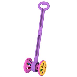 Каталка Весёлые колёсики с шариками фиолетово-розовая 760