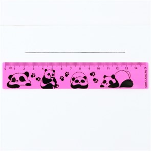Линейка пластиковая 15 см «Панда» розовый корпус 9579987