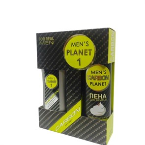 Подарочный набор мужской Men Planet Carbon пена/бр+ш