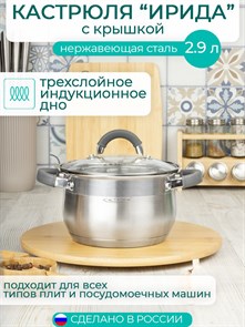 Кастрюля нерж 2,9л d18см ИРИДА KT08-D-18