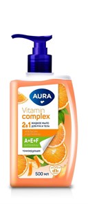 Мыло жидкое 2в1 для рук и тела AURA Vitamin Complex 500 мл