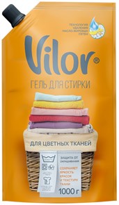 Гель для стирки Vilor для цветных тканей 1000 г дойпак 1165685