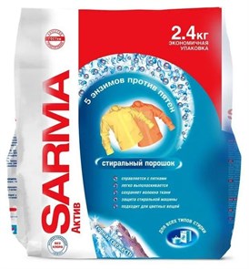 Порошок стиральный Sarma Актив Универсальный Горная свежесть 2,4 кг