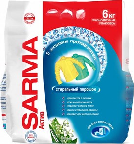 Порошок стиральный Sarma Актив Универсальный Ландыш 6 кг