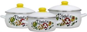 Набор кастрюль эмаль 3пр (2, 3, 4л) Вкус лета 01-Д1914/4