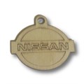 Брелок для ключей Nissan деревянный 4*4,5 см - фото 2786972
