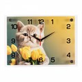 Часы настенные 25*35 см Котенок в тюльпанах 2535-302 - фото 3717412