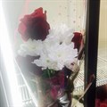 Букет цветов Роза бордо+хризантема - фото 3741059